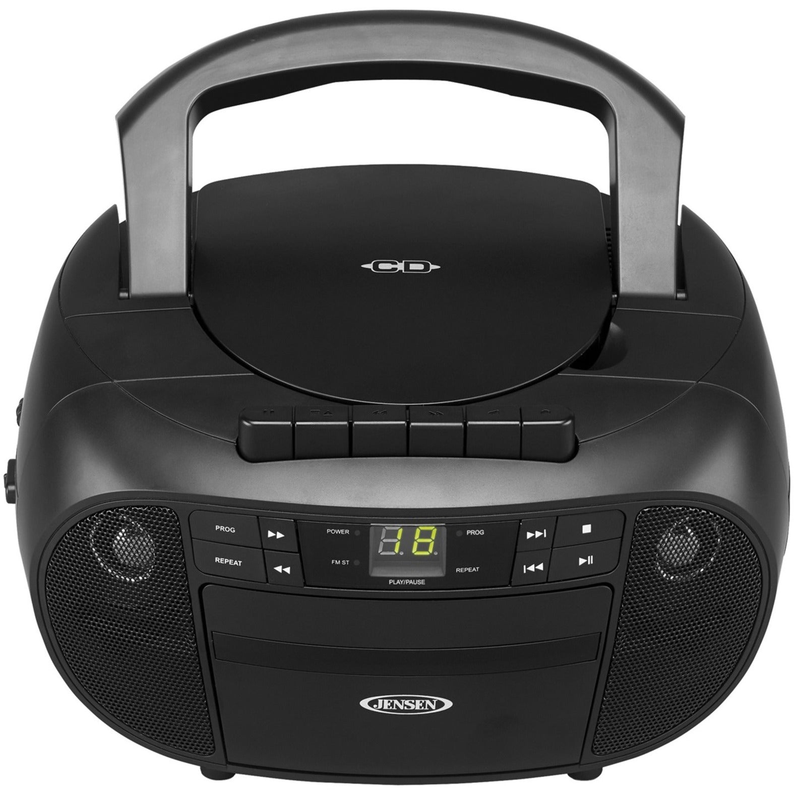 JENSEN CD-550 Portable Stereo Cassette Recorder & CD Player with AM/FM Radio, MP3/CD-DA, Integrated Speaker