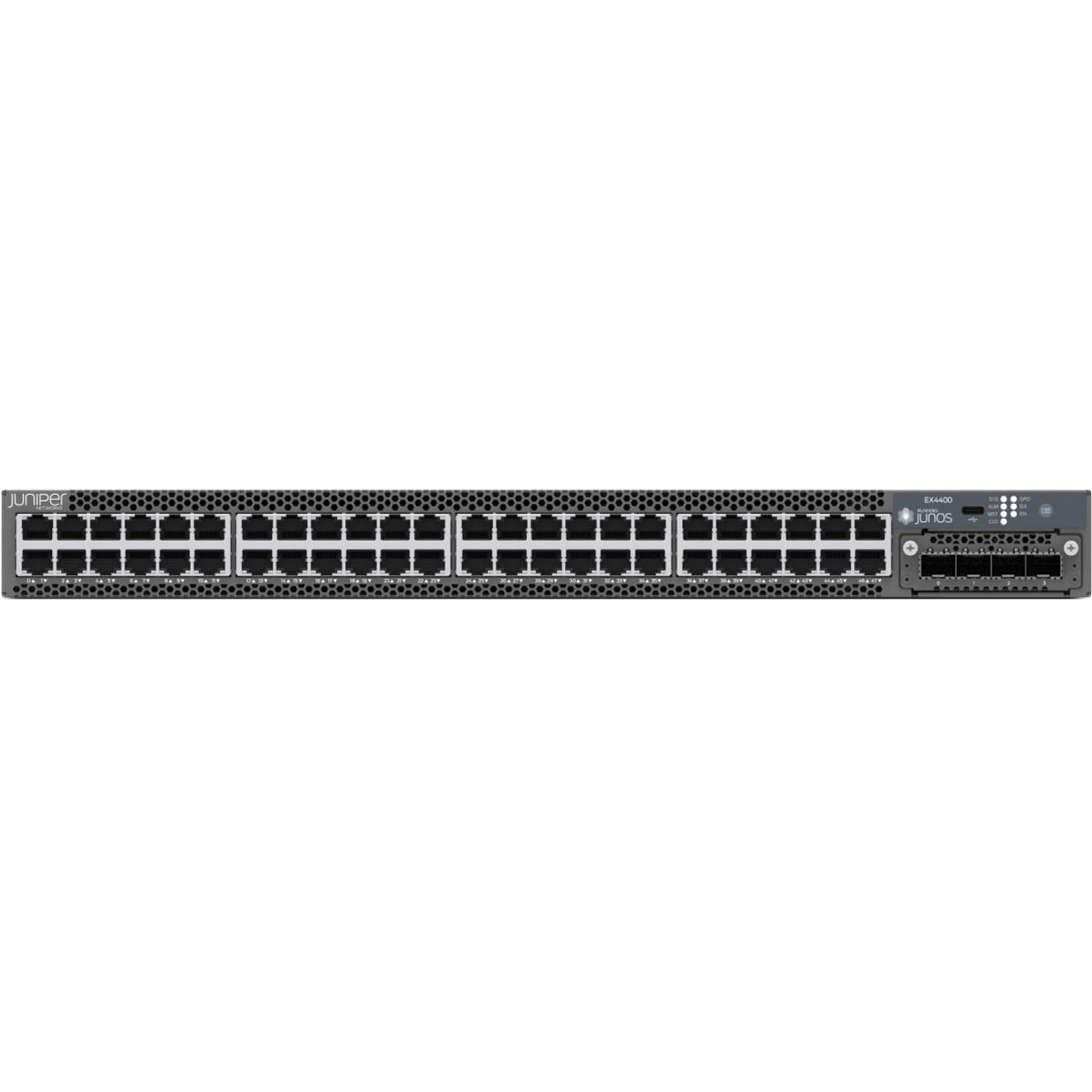 Juniper EX4400-48T-TAA EX4400-48T Ethernet Switch, 48 Gigabit Ethernet Ports, 4 x 25 Gigabit Ethernet Expansion Slot, 2 x 100 Gigabit Ethernet Stack