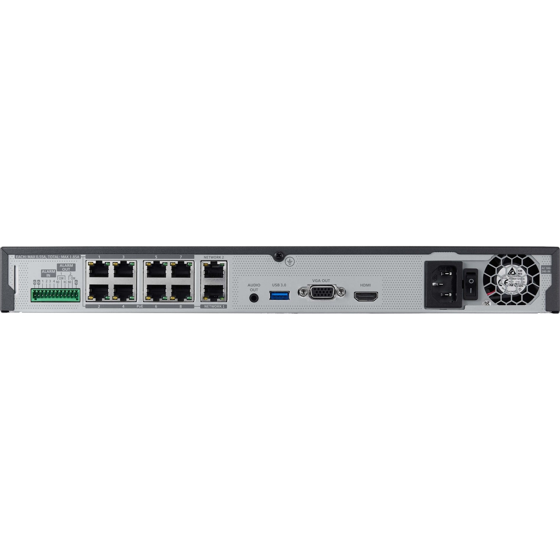 Wisenet WRN-810S-8TB WAVE Network Video Recorder, 8 TB HDD, NDAA Compliant, HDMI, USB, Remote Management