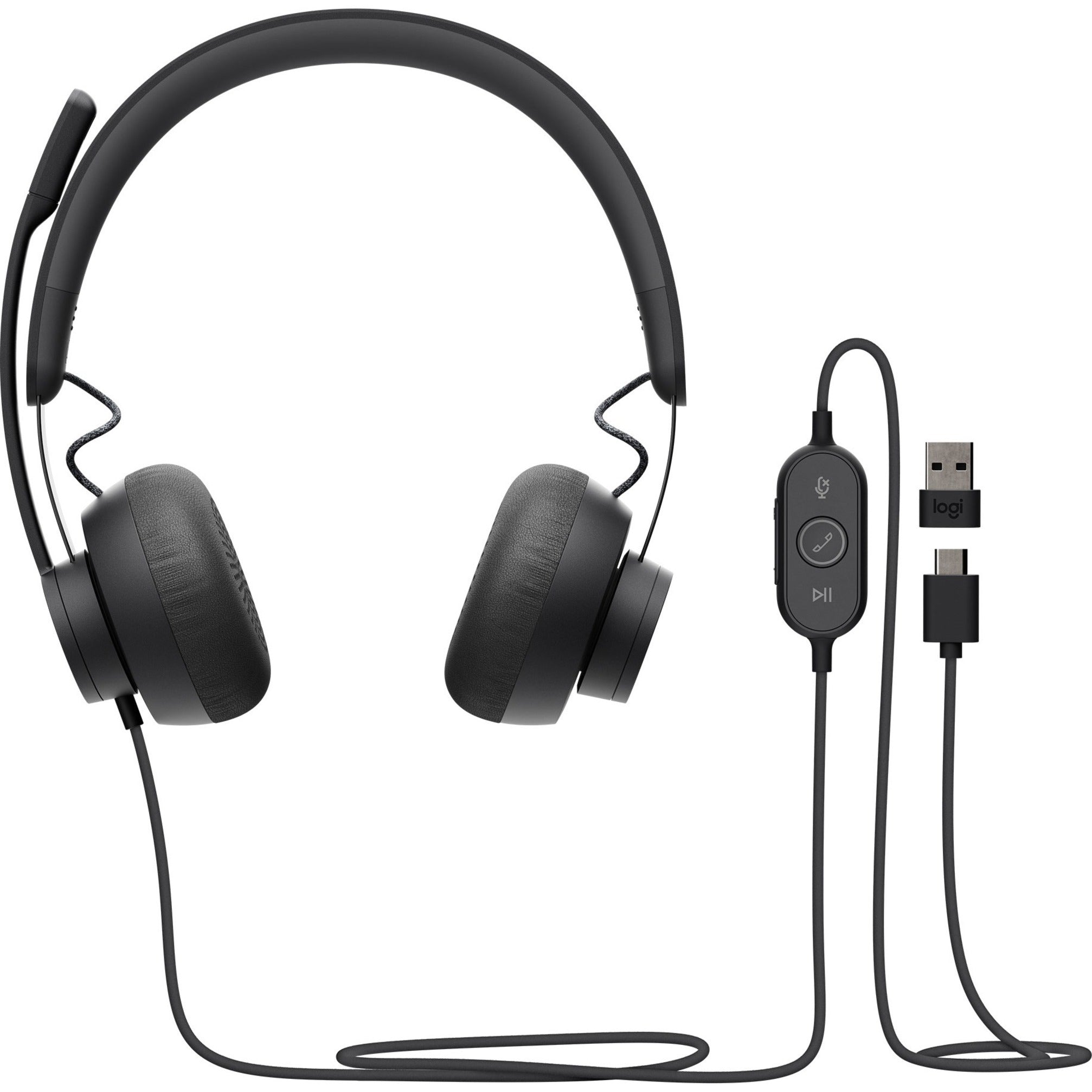Logitech 981-001103 Zone 750 Headset, Wired Noise Canceling Over-Ear Headset - Black