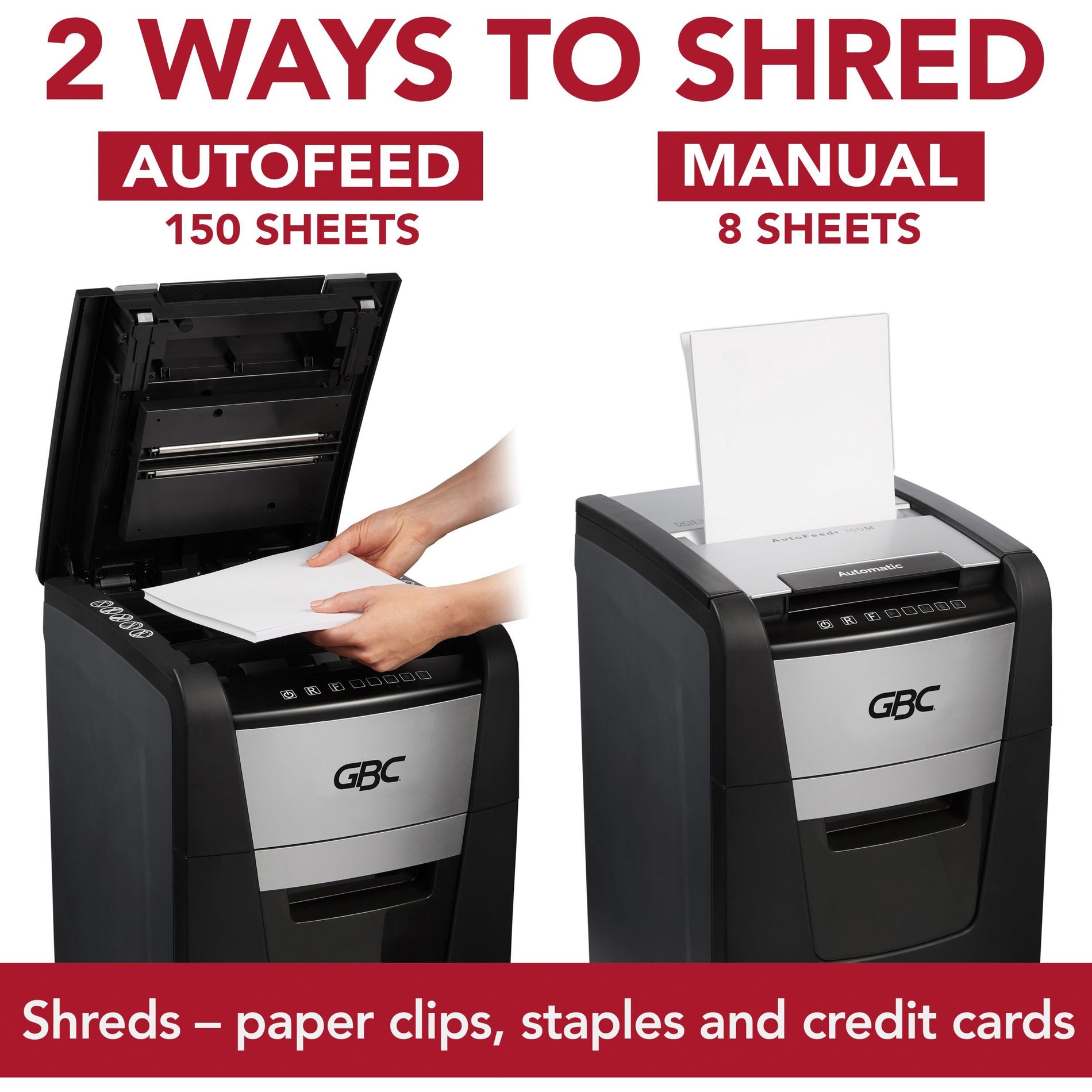 GBC WSM1757604 AutoFeed+ Home Office Shredder, 150X