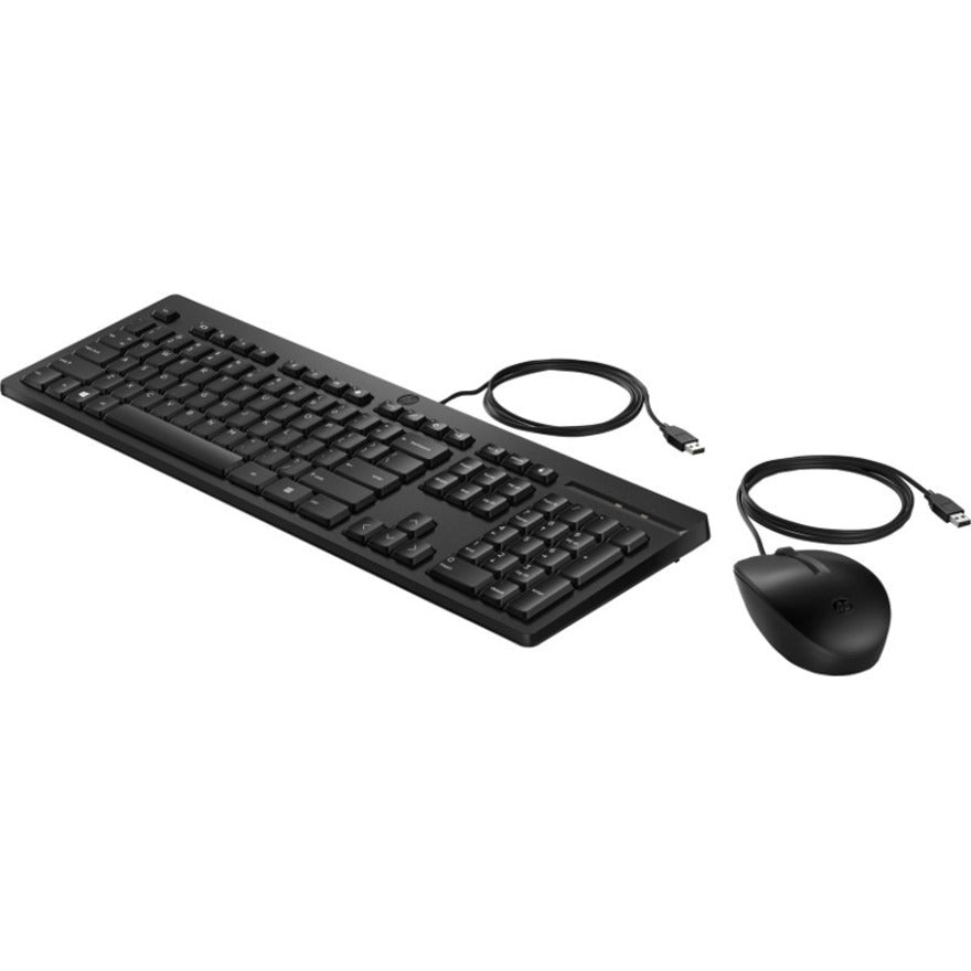 HP 225 Wired Mouse And Keyboard, Full-size Keyboard, Numeric Keypad, Adjustable Keyboard Height, Plug & Play
