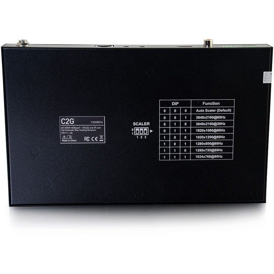 C2G C2G30016 HDMI HDBaseT + RS232 + IR over Cat Extender Box Scaling Receiver, 4K 60Hz, 328 ft Range