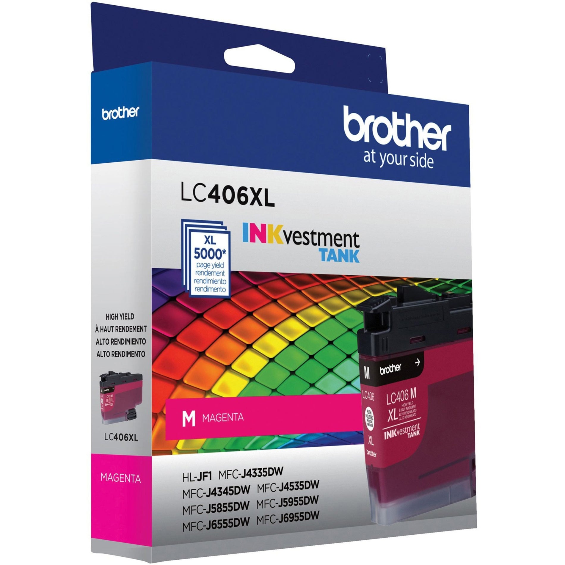 Brother LC406XLMS LC406XLM INKvestment Tank Ink Cartridge, High Yield, Magenta