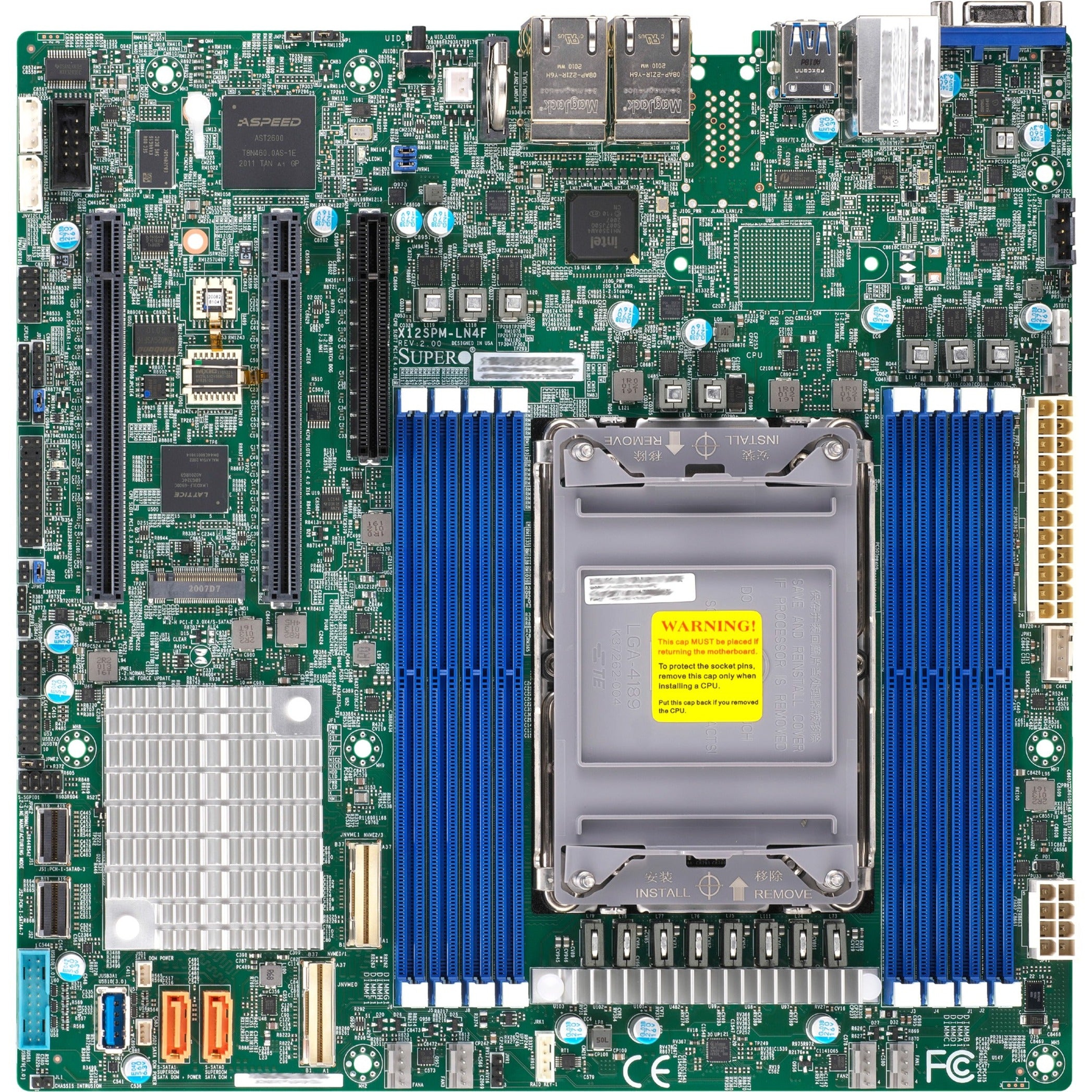 Supermicro MBD-X12SPM-LN4F-O X12SPM-LN4F Workstation Motherboard, Intel Xeon, DDR4, Quad LAN