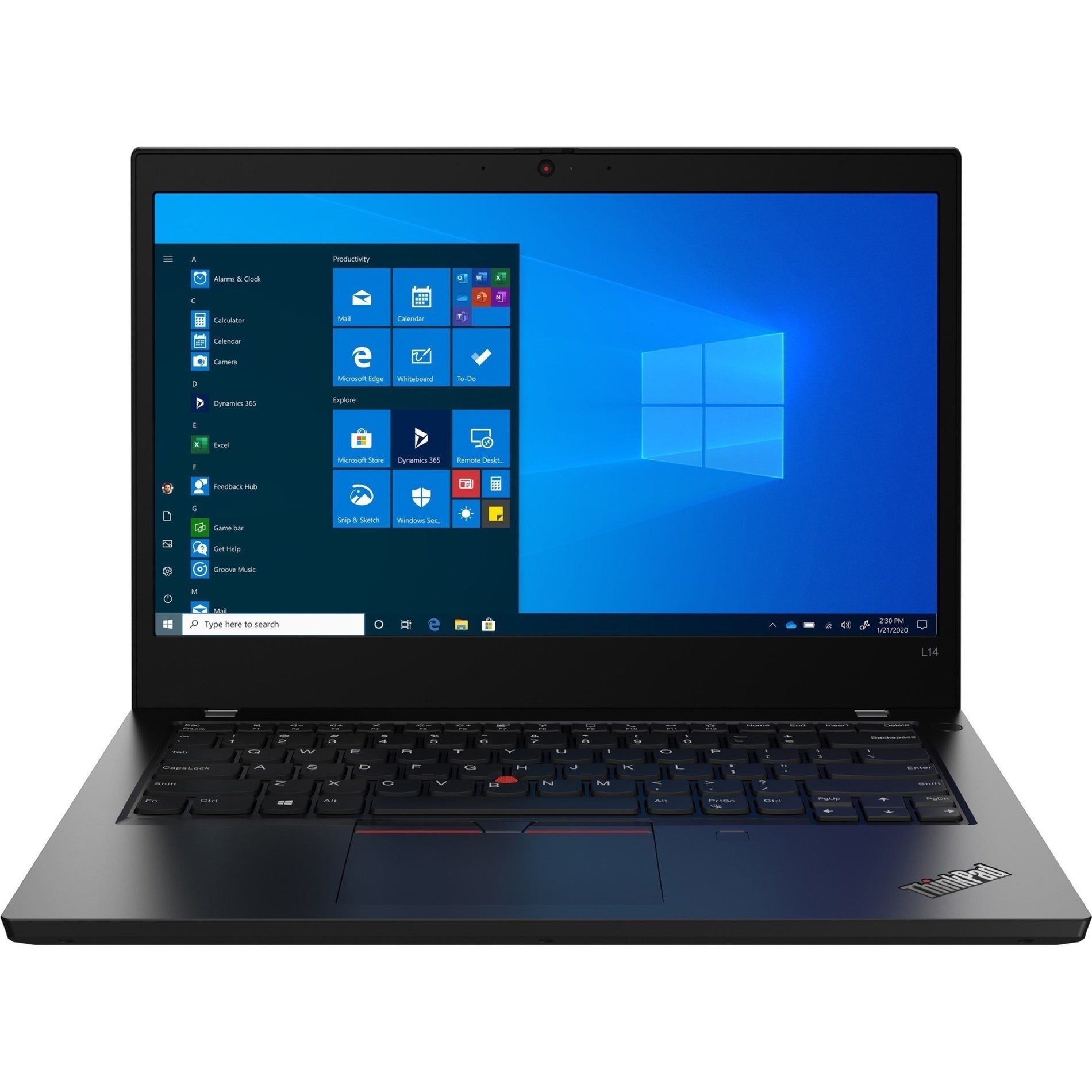 Lenovo 20U1005MUS ThinkPad L14 Gen1 Notebook, Core i5, 8GB RAM, 256GB SSD, Windows 10 Pro
