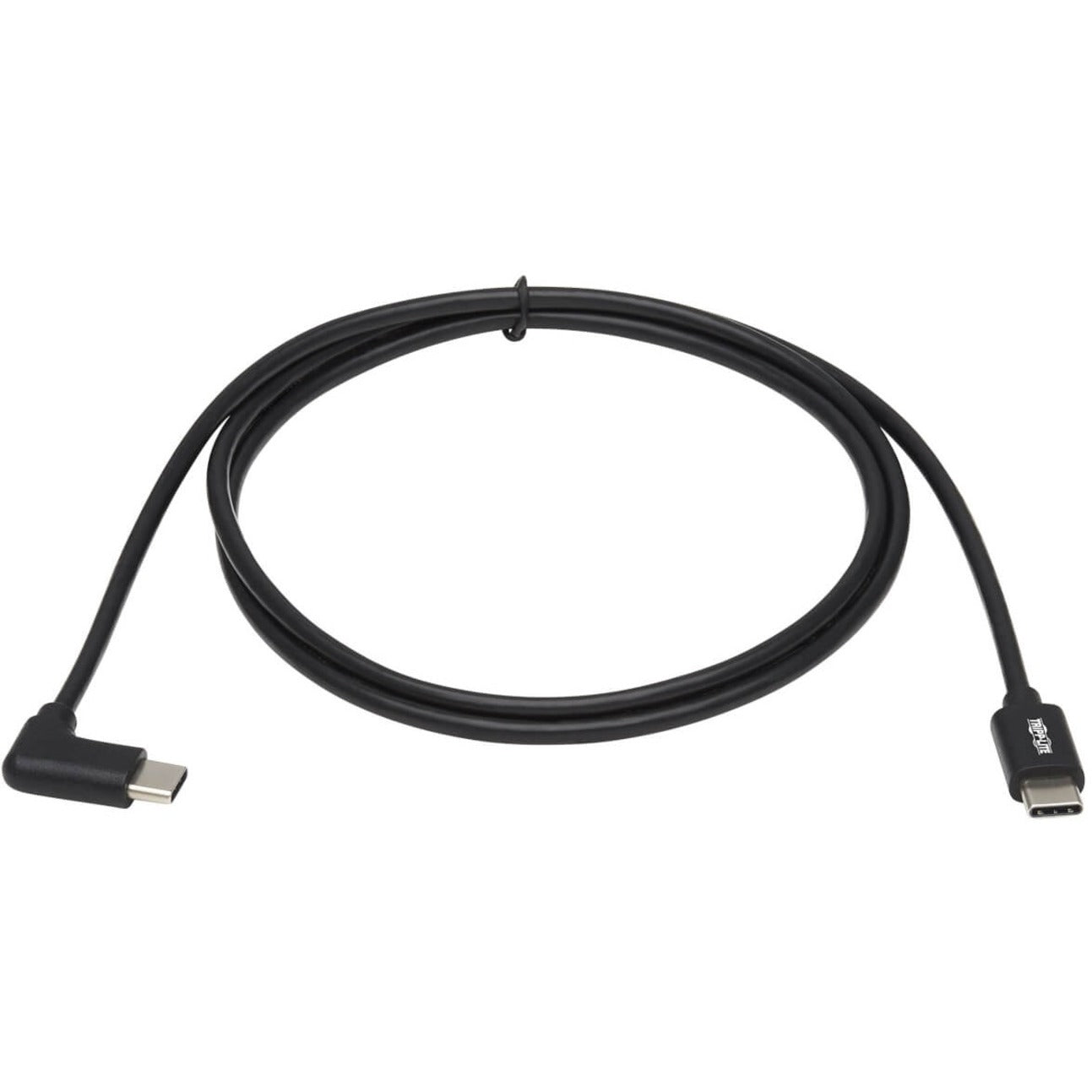 Tripp Lite U040-01M-C-RA USB-C to USB-C Cable, M/M, Black, 1 m (3.3 ft.), Right-Angled Connector, Reversible, USB-Power Delivery (USB PD), Charging