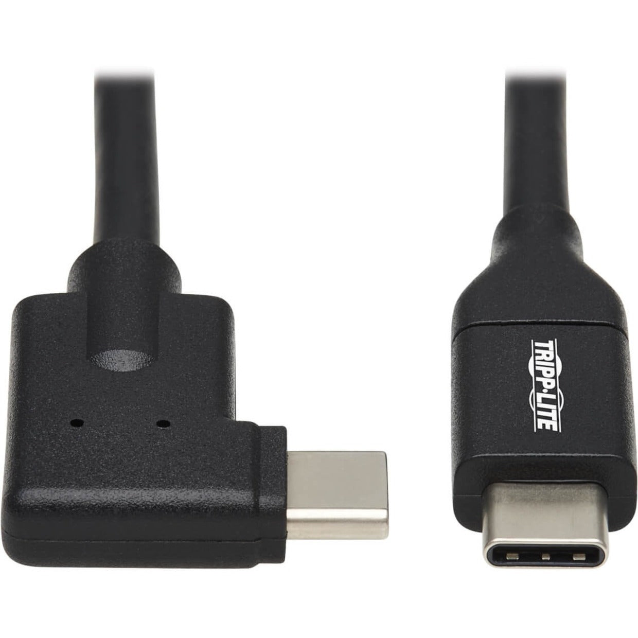 Tripp Lite U420-01M-RA USB-C to USB-C Cable, M/M, Black, 1 m (3.3 ft.), Right-Angled Connector, USB Power Delivery (USB PD), Charging