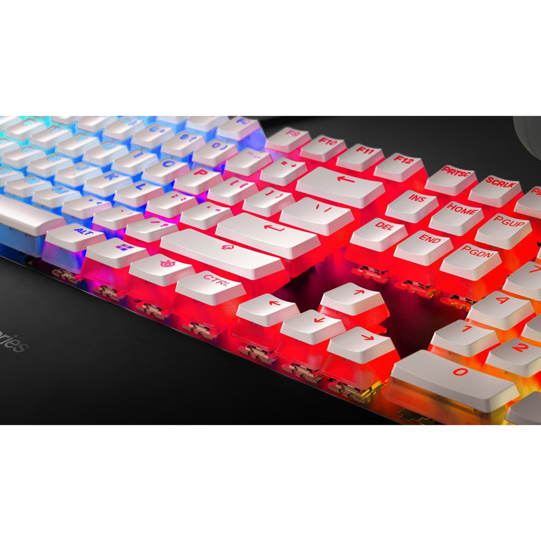 SteelSeries 60203 PrismCaps Universal Double Shot PBT Keycaps, White, Durable and Stylish Keycaps for Your Keyboard