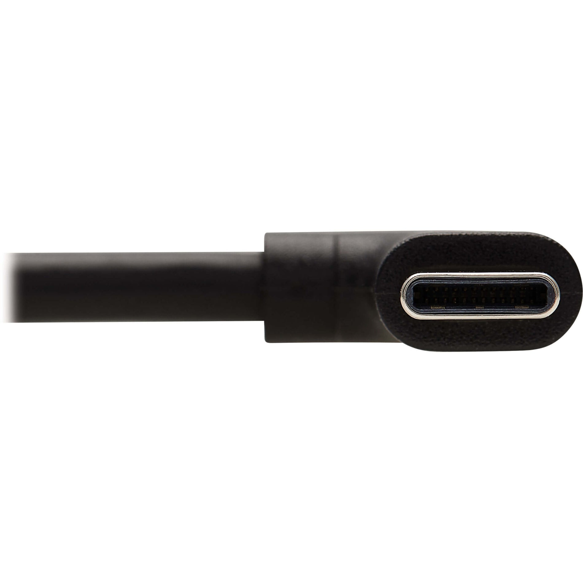 Tripp Lite U040-02M-C-5ARA USB-C to USB-C Cable, M/M, Black, 2m (6.6 ft.), Right-angled Connector, Reversible, USB-Power Delivery (USB PD), Charging, Strain Relief, Bend Resistant