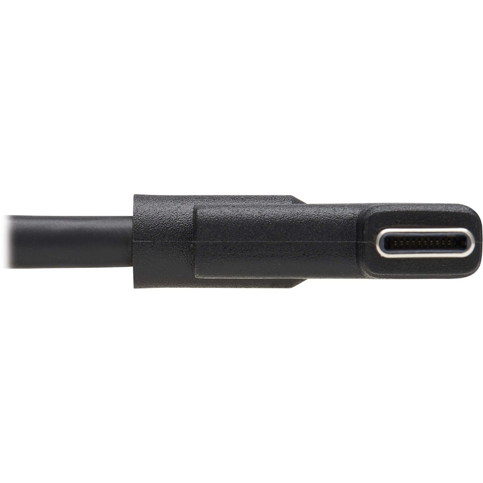 Tripp Lite U420-02M-RA USB-C to USB-C Cable, M/M, Black, 2m (6.6 ft.), Strain Relief, Right-Angle Connector, 60W PD Charging