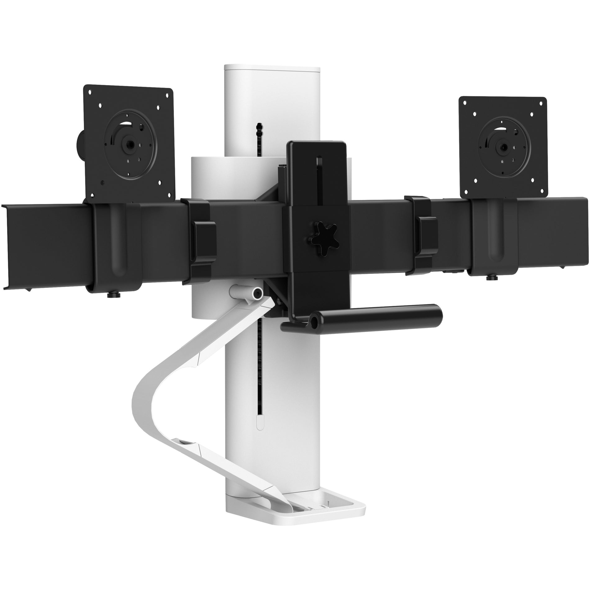 Ergotron 45-631-216 TRACE Dual Monitor Mount (white), 360° Rotation, Extendable, Ergonomic, Cable Management