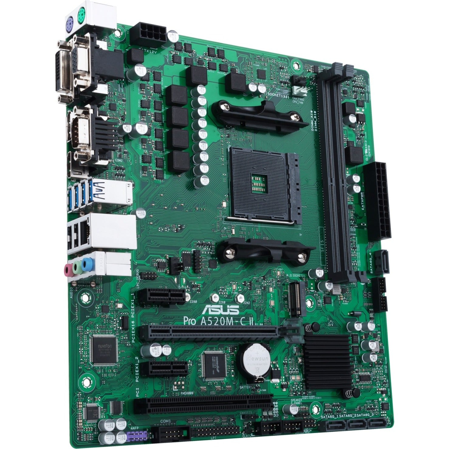 ASUS Desktop Motherboard PRO A520M-C II/CSM, Powered by AMD 3rd Gen Ryzen Processors, Enhanced Longevity, Security, Reliability, and Manageability