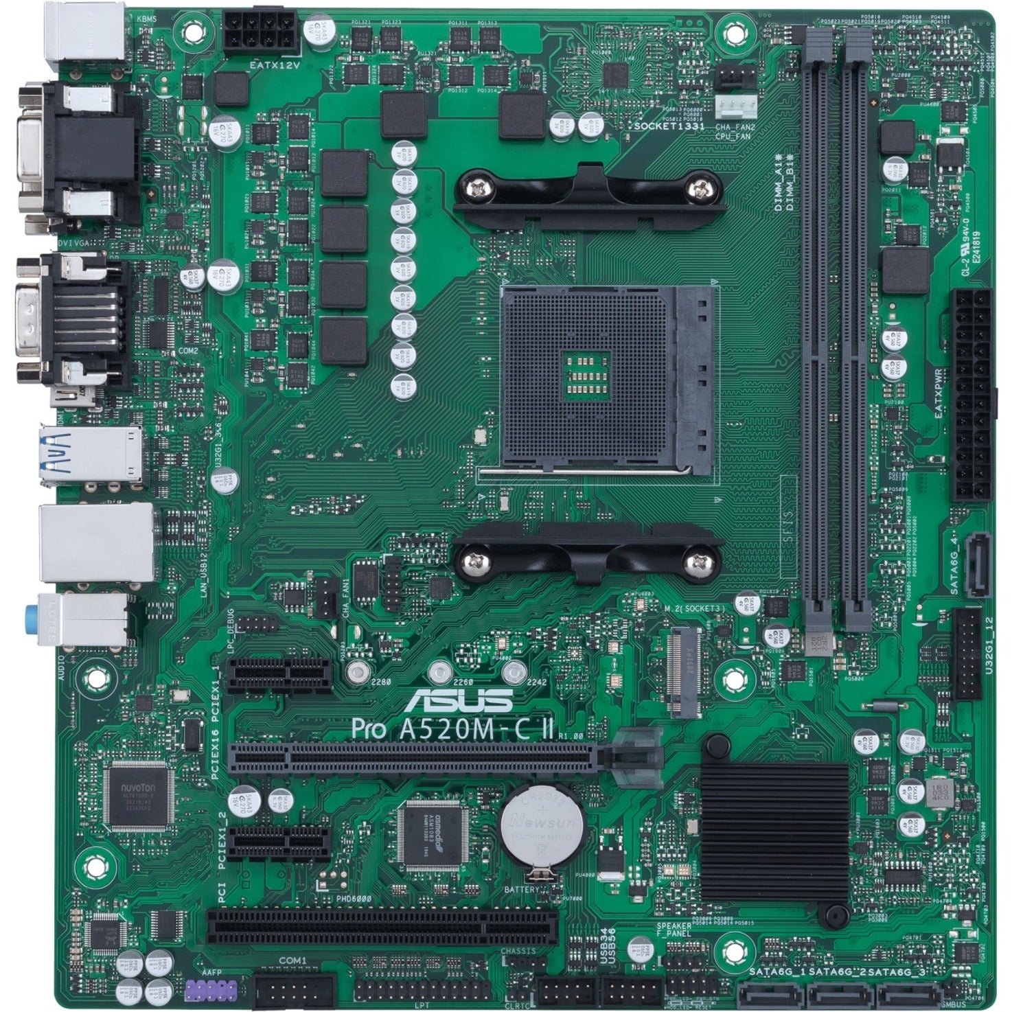 ASUS Desktop Motherboard PRO A520M-C II/CSM, Powered by AMD 3rd Gen Ryzen Processors, Enhanced Longevity, Security, Reliability, and Manageability