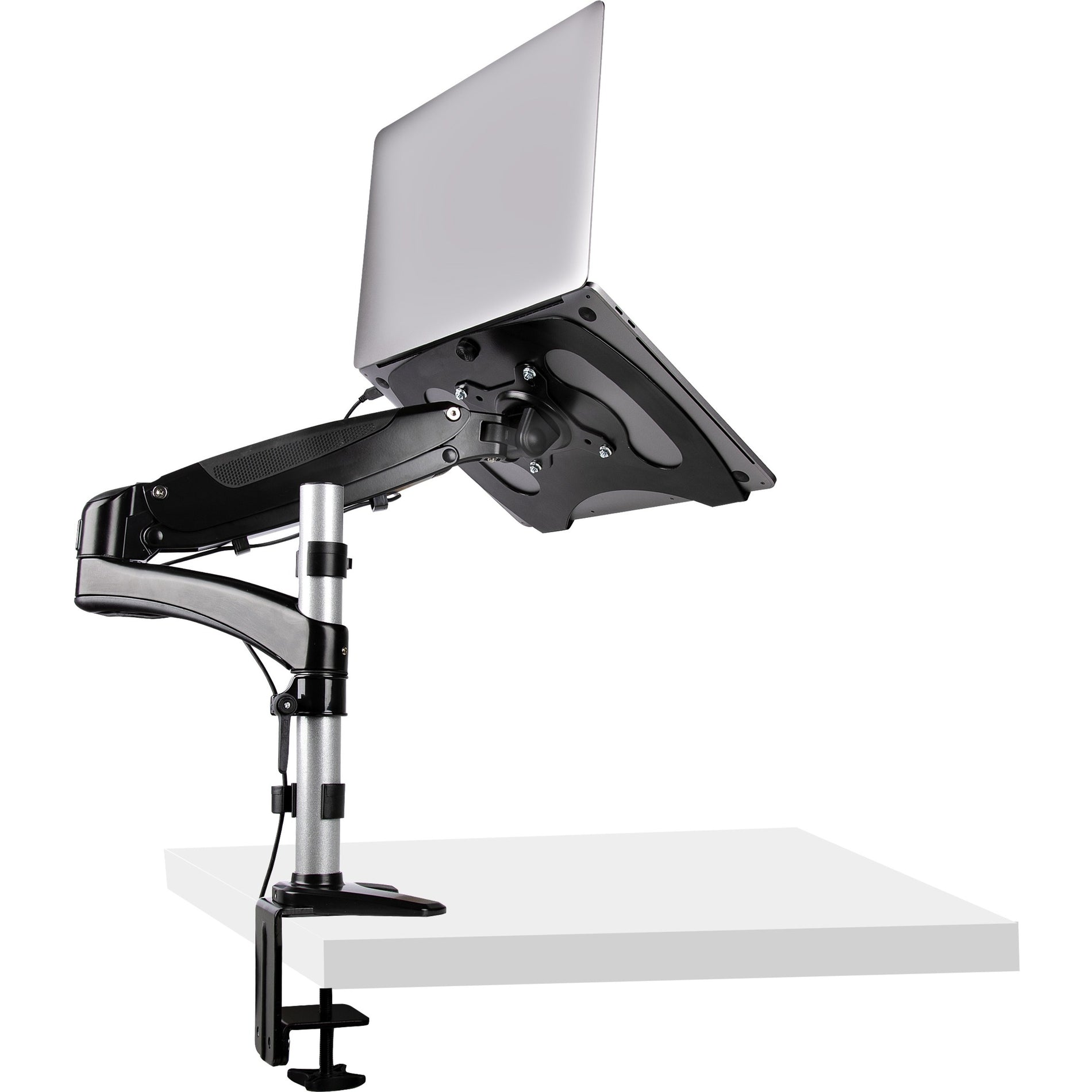 StarTech.com ARMUNONB1 Desk Mount Laptop Arm, Full Motion Articulating Arm/Stand for Laptop or 34 inch Monitor, VESA Mount Laptop Tray, Adjustable