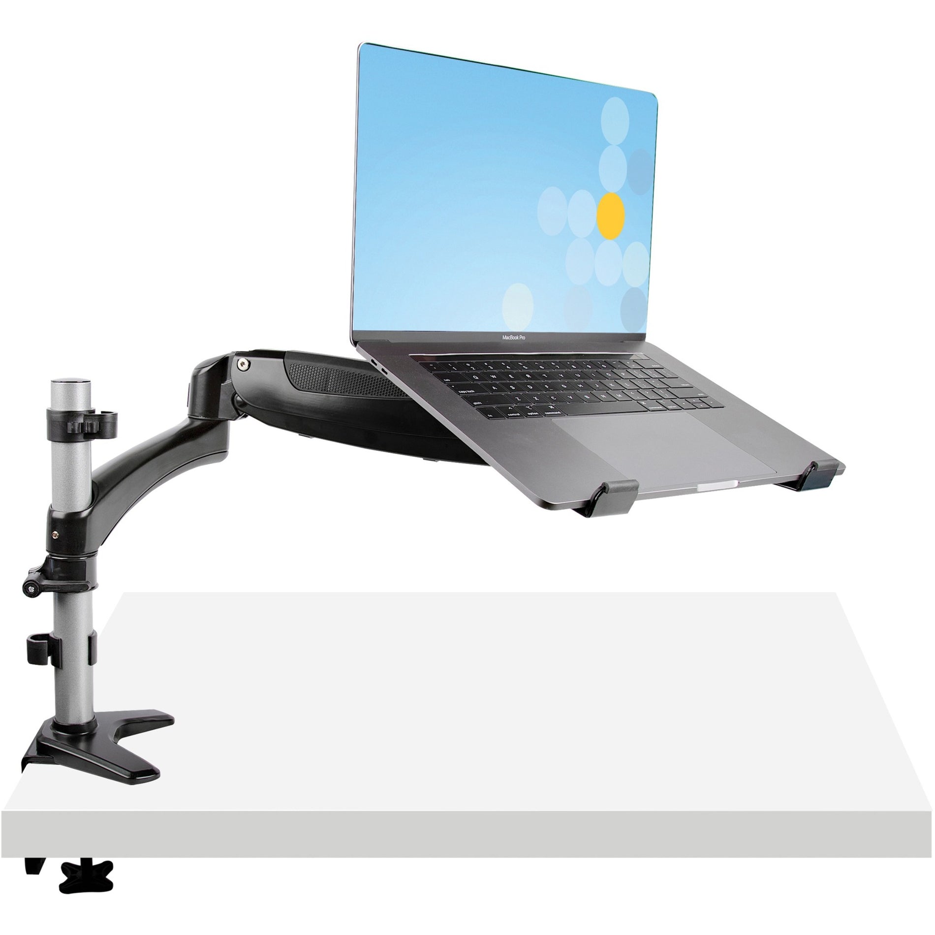 StarTech.com ARMUNONB1 Desk Mount Laptop Arm, Full Motion Articulating Arm/Stand for Laptop or 34 inch Monitor, VESA Mount Laptop Tray, Adjustable