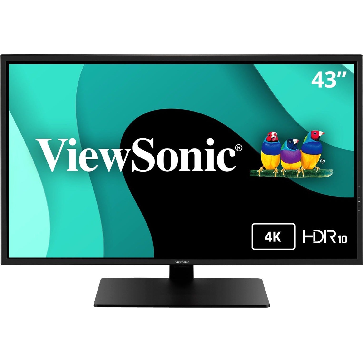 ViewSonic VX4381-4K 43 4K Ultra HD MVA Monitor, HDMI and DisplayPort, 3840 x 2160 Resolution