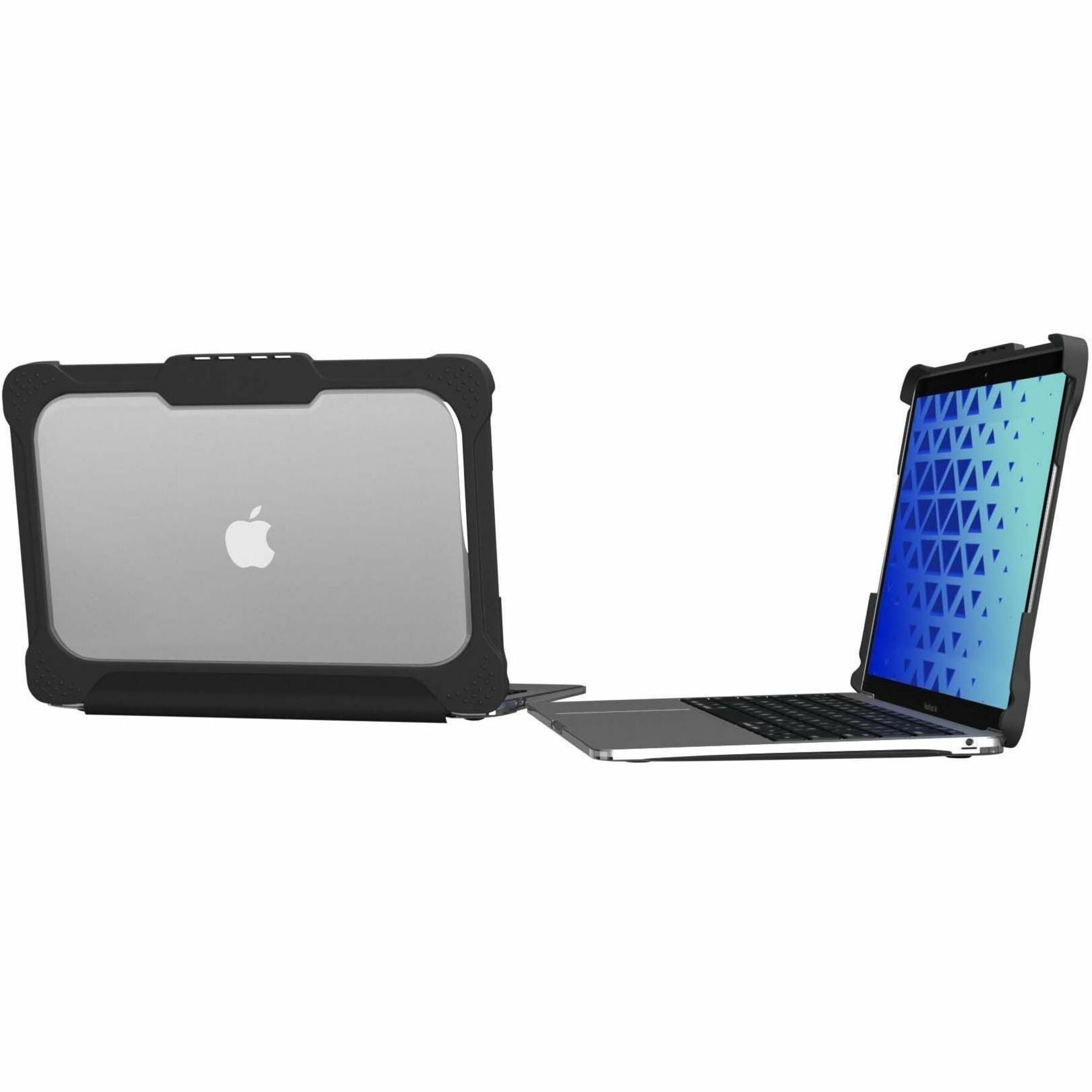 MAXCases AP-ESL-MBA-13M-BCLR Extreme Shell-L MacBook Case, Rugged Impact Resistant Black/Clear TPU Polycarbonate Grip