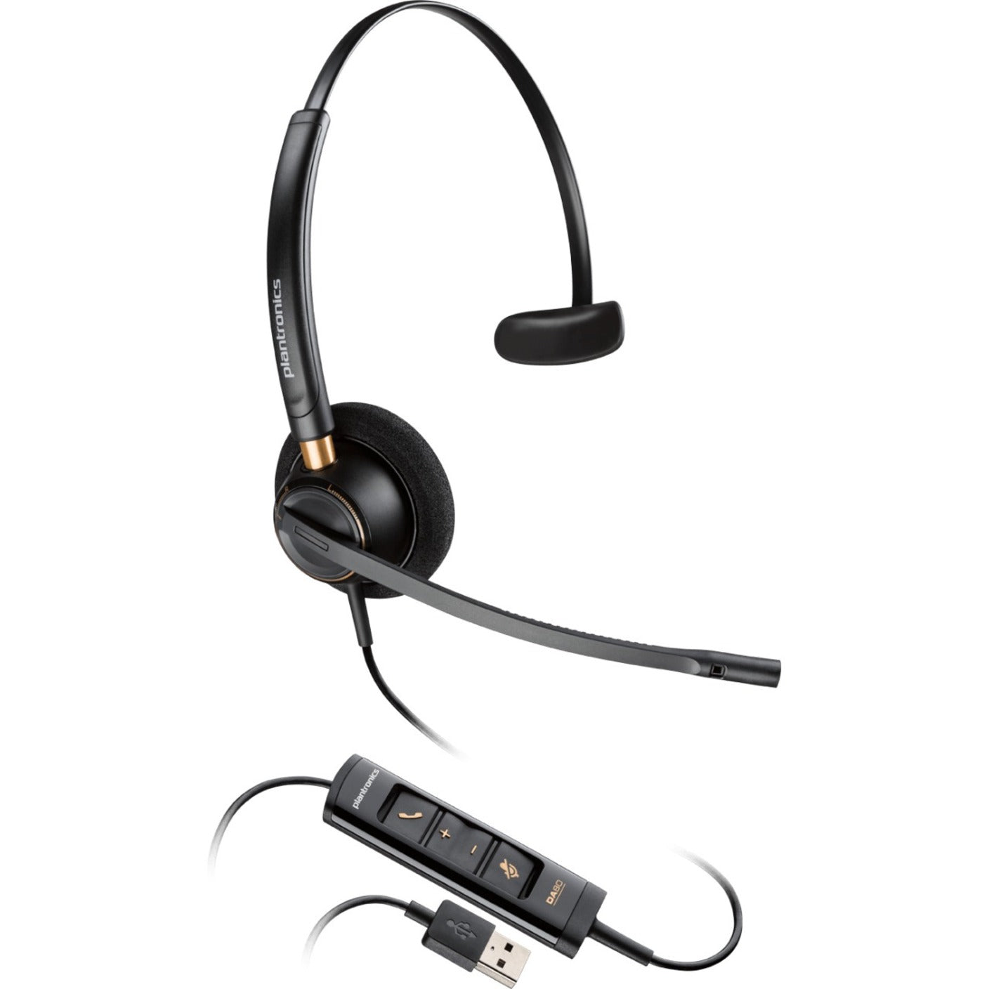 Poly 218271-01 EncorePro EP515 Headset, Monaural Over-the-head USB Type A/C Wired