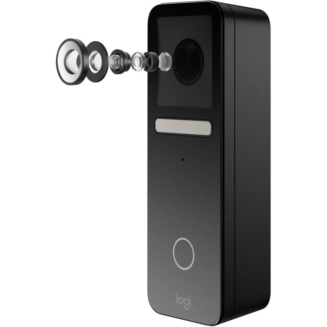 Logitech 961-000484 Circle View Doorbell, Apple HomeKit Secure Video Compatible, Cloud Storage, Color Night Vision