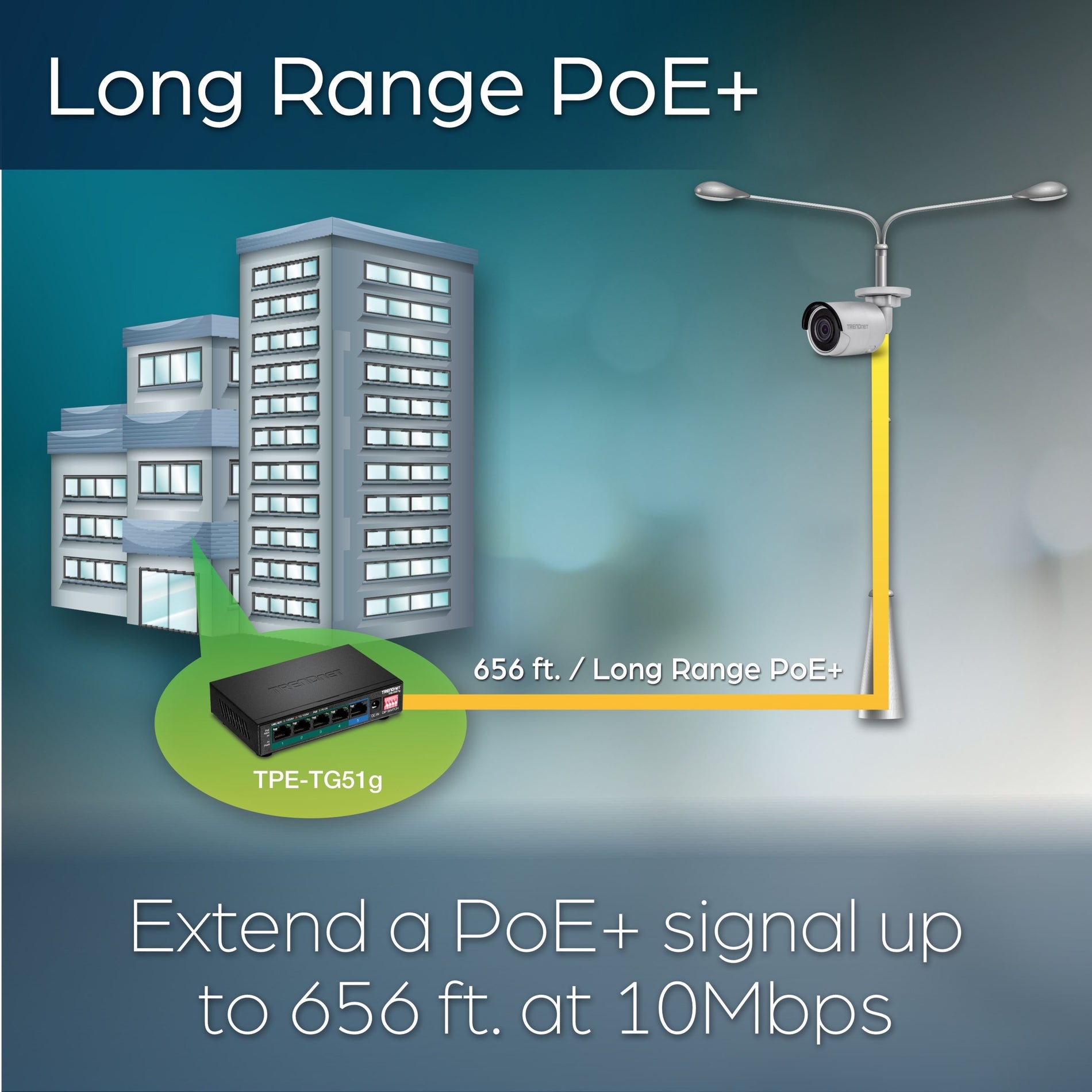 TRENDnet TPETG51G 5-Port Gigabit PoE+ Switch, Wall Mountable, 60W PoE Budget