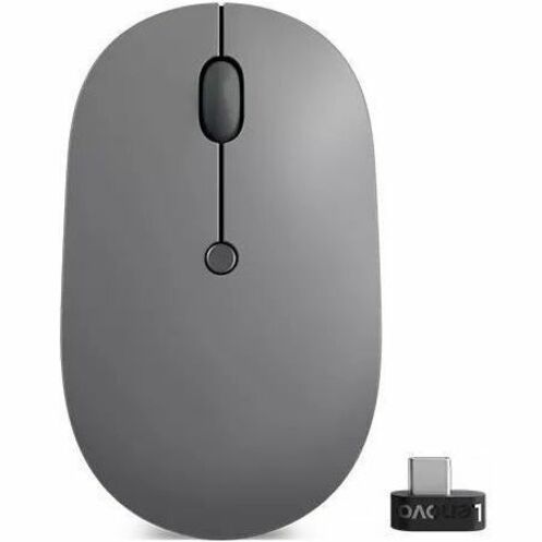 Lenovo GY51C21210 Go USB-C Wireless Mouse (Storm Gray), Rechargeable, 2400 dpi, 2.4 GHz, 6 Programmable Buttons