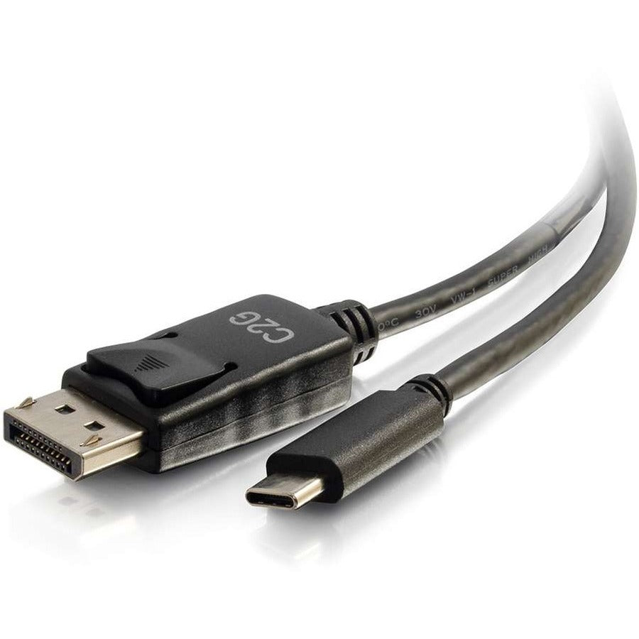 C2G CG26902 6ft USB C to DisplayPort 4K Cable Black, Reversible, Gold-flash, TAA Compliant