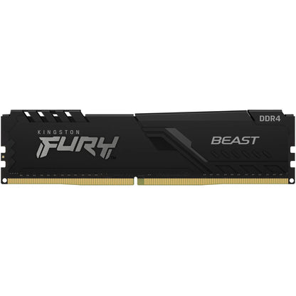 Kingston FURY Beast DDR4 RAM module featuring black heat spreader design with FURY branding-alternate-image1
