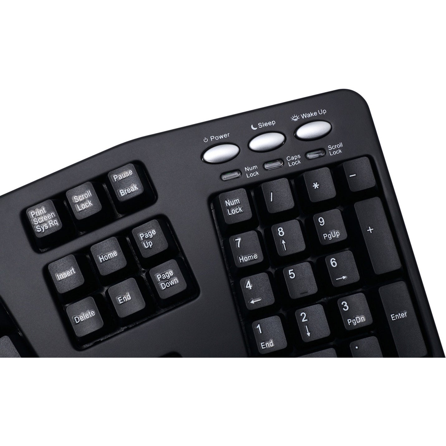 Adesso PCK-208B Tru-Form Media Contoured Ergonomic Keyboard, Multimedia Hot Keys, USB Connectivity