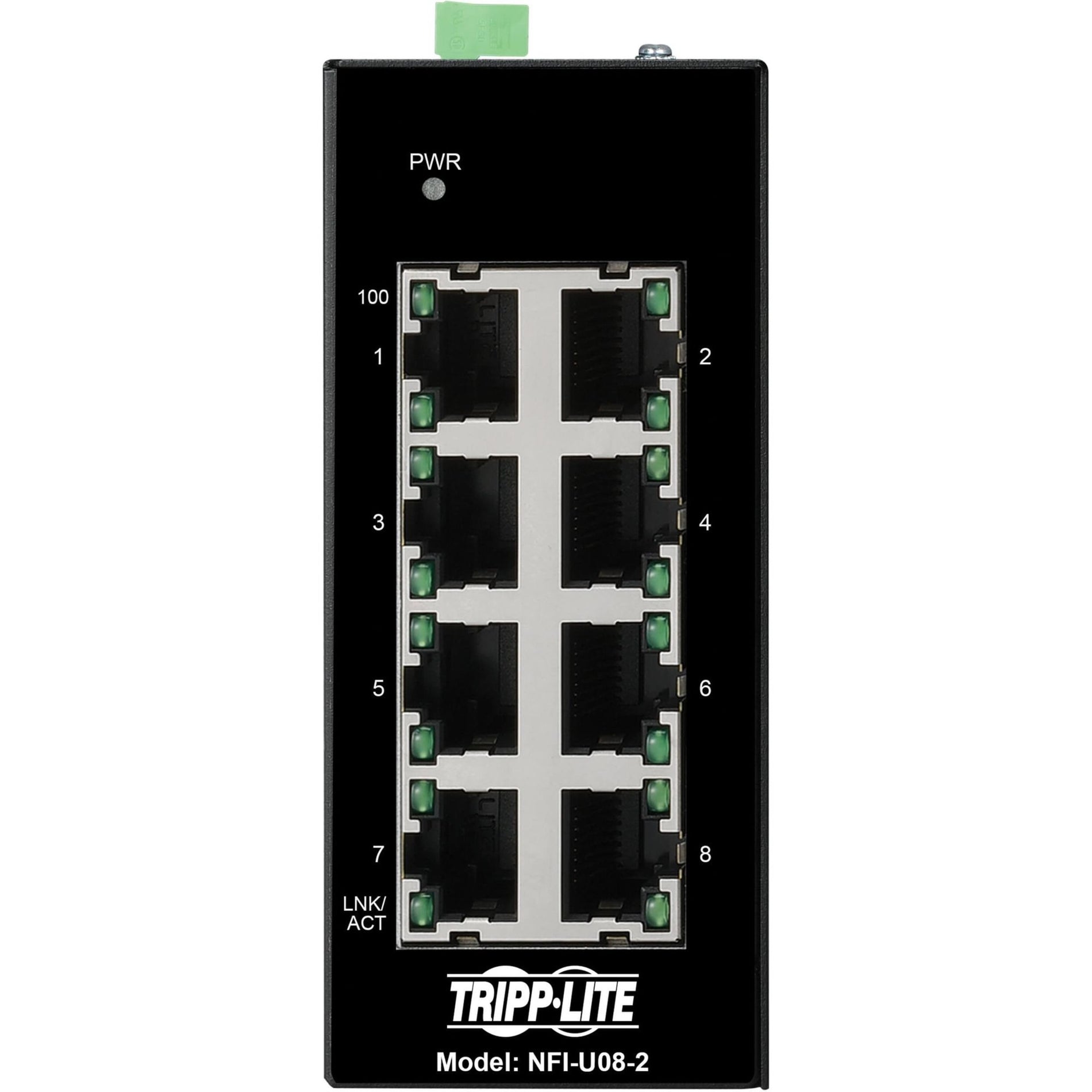 Tripp Lite NFI-U08-2 Ethernet Switch, Unmanaged 8-Port Industrial DIN Mount 10/100 Mbps