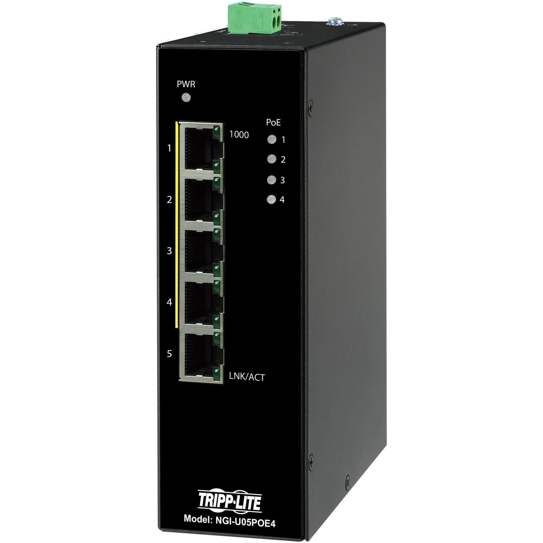 Tripp Lite NGI-U05POE4 Ethernet Switch, Unmanaged 5-Port PoE+ 30W 10/100/1000 Mbps DIN