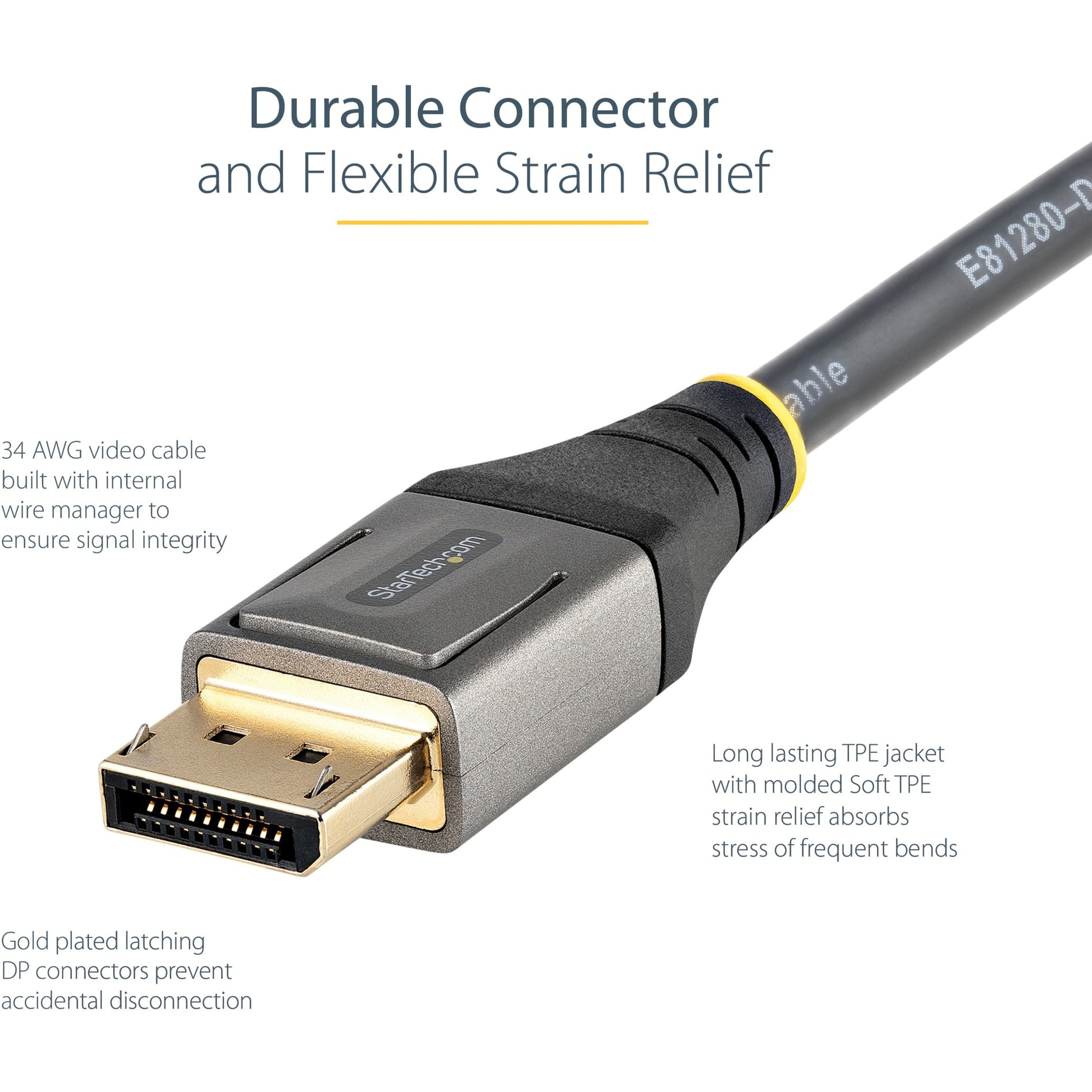 StarTech.com 3ft (1m) VESA Certified DisplayPort 1.4 Cable, 8K 60Hz HDR10, UHD 4K 120Hz Video, DP to DP Monitor Cord, DP 1.4 Cable, M/M (DP14VMM1M) Alternate-Image6 image