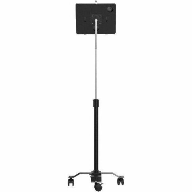 CTA Digital PAD-PARACGS Compact Mobile Floor Stand with Universal Security Enclosure (Black), Adjustable Tilt, Lockable Casters, Sturdy, Durable, Compact, Mobility, Anti-theft, Cable Management