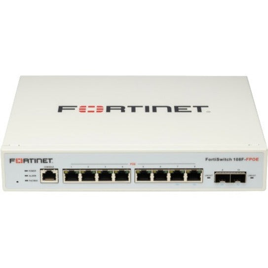 Fortinet FS-108F-FPOE FortiSwitch 108F-FPOE Ethernet Switch, 8-Port Gigabit Ethernet PoE+, 2-Port Gigabit Ethernet Expansion Slot