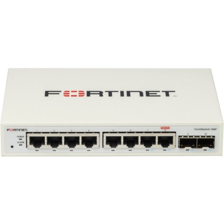 Fortinet FS-108F FortiSwitch 108F Ethernet Switch, 8-Port Gigabit Ethernet, PoE, SFP Expansion Slots, RoHS Certified