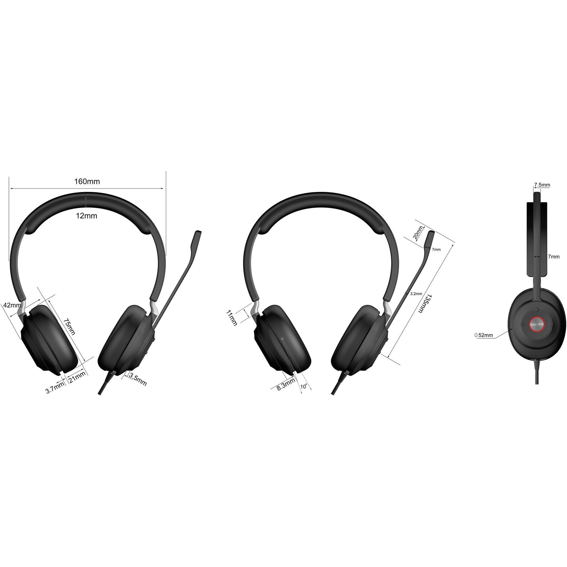 Cyber Acoustics HS-2000 Essential USB Computer Headset, Tangle-free Cable, Secure Fit, Passive Noise Cancellation