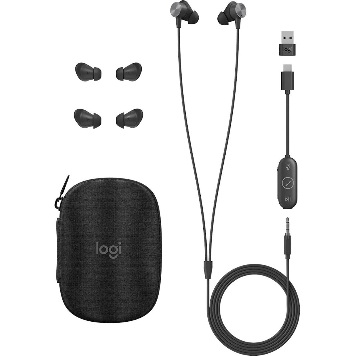 Logitech Zone Wired Earbuds UC, Noise Cancelling Binaural Earset