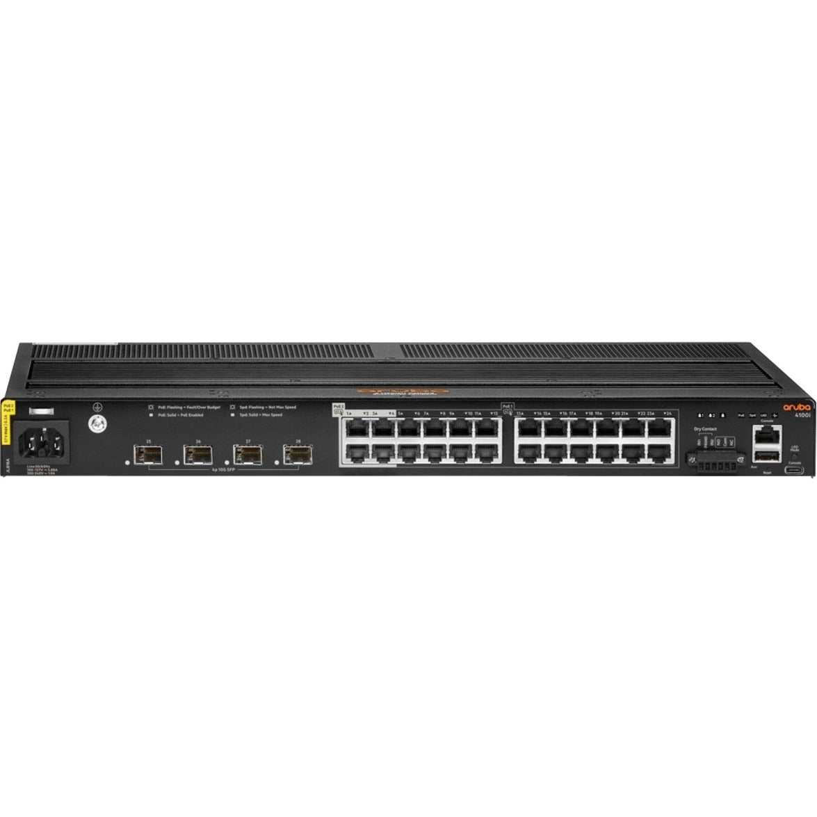 Aruba CX 4100i Ethernet Switch, 24-Port 1GbE, 4x 10GbE Expansion Slots, 240W PoE