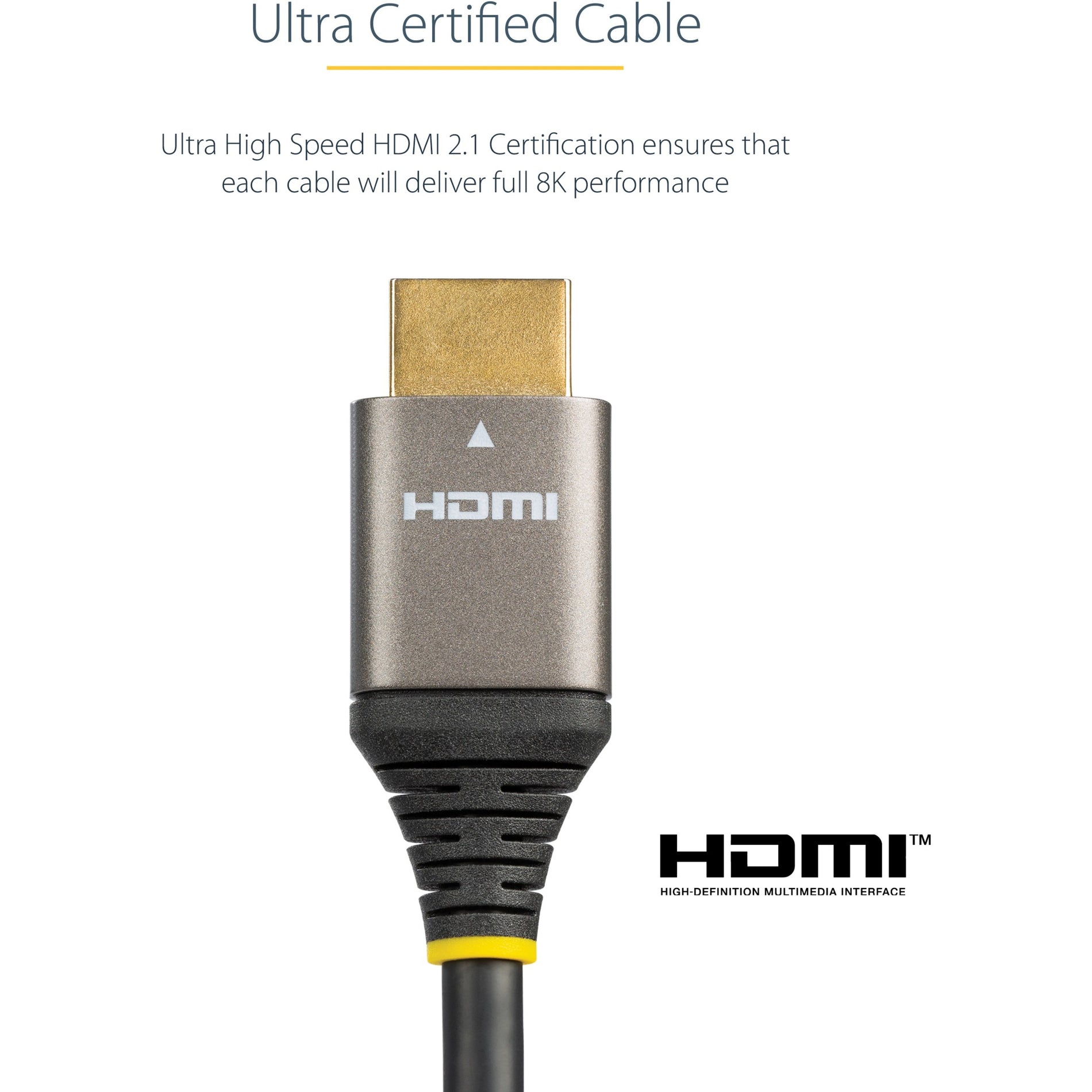 StarTech.com HDMM21V1M Ultra High Speed HDMI Cable, 3ft/1m, 8K 60Hz/4K 120Hz HDR10+, Certified 48Gbps