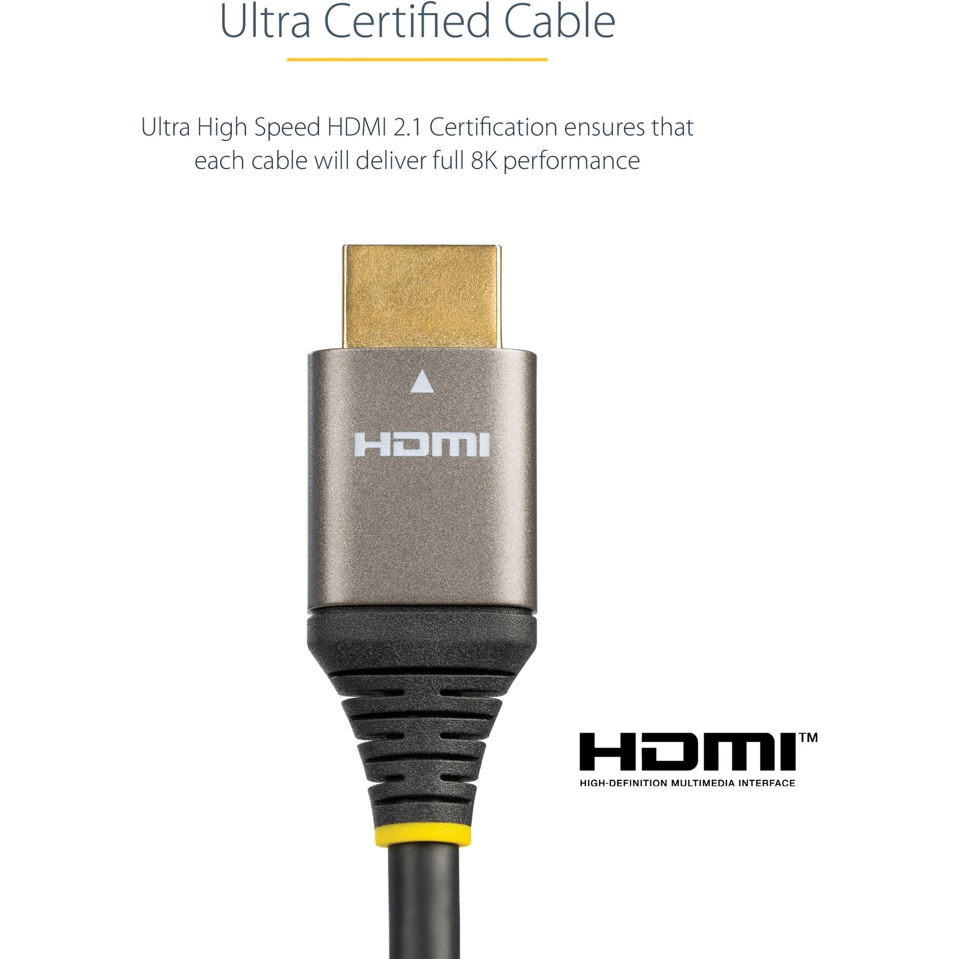 StarTech.com HDMM21V2M Ultra High Speed HDMI Cable, 6ft/2m, 8K 60Hz/4K 120Hz HDR10+, Monitor/Display