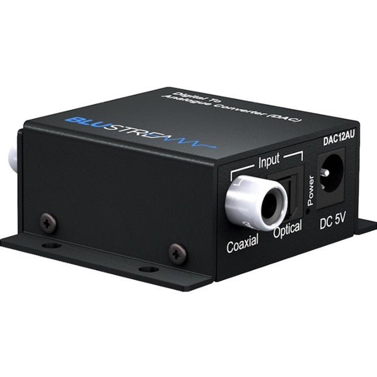 Blustream DAC12AU Digital to Analogue Converter (DAC) - Simultaneous Analogue and Digital Output, Plug and Play (PnP), 24-bit, 192 kHz Sampling Rate