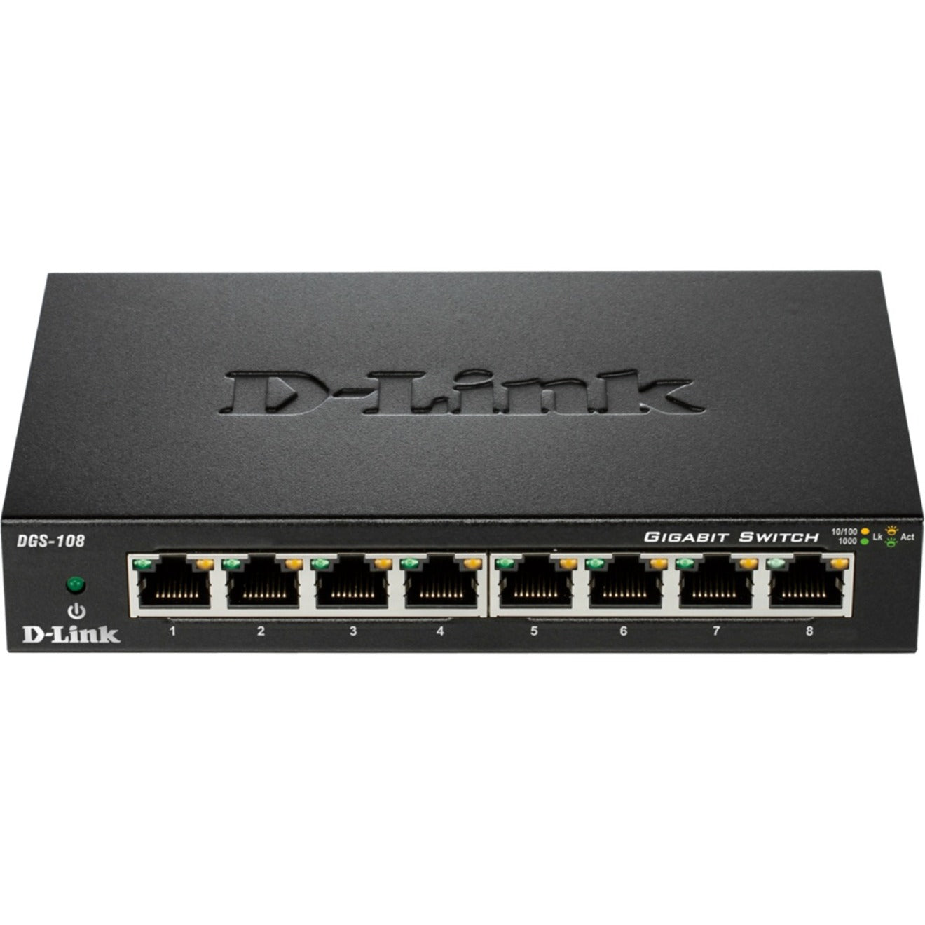 D-Link DGS-108GL DGS-108 Ethernet Switch, 8-Port Gigabit Network, Energy Star, 3 Year Warranty
