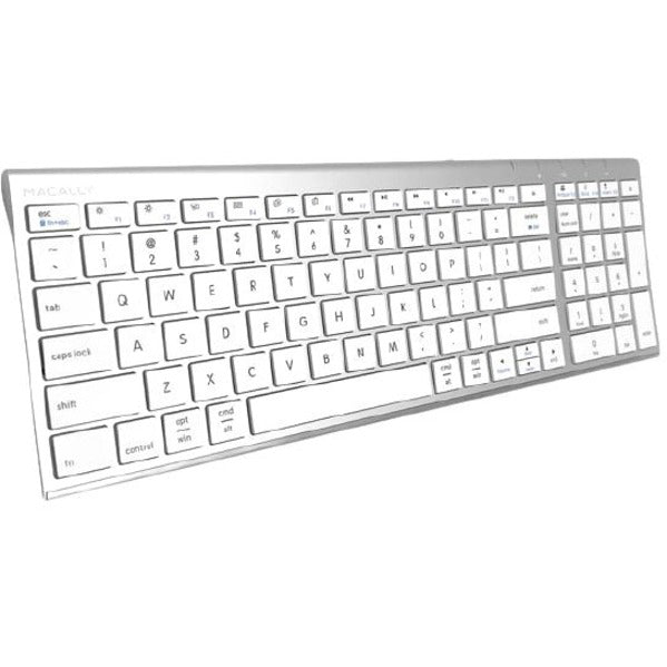 Macally ACEKEY2MA Compact 98-Key USB Wired Keyboard for Mac and PC, LED Indicator, Quiet Keys, Slim