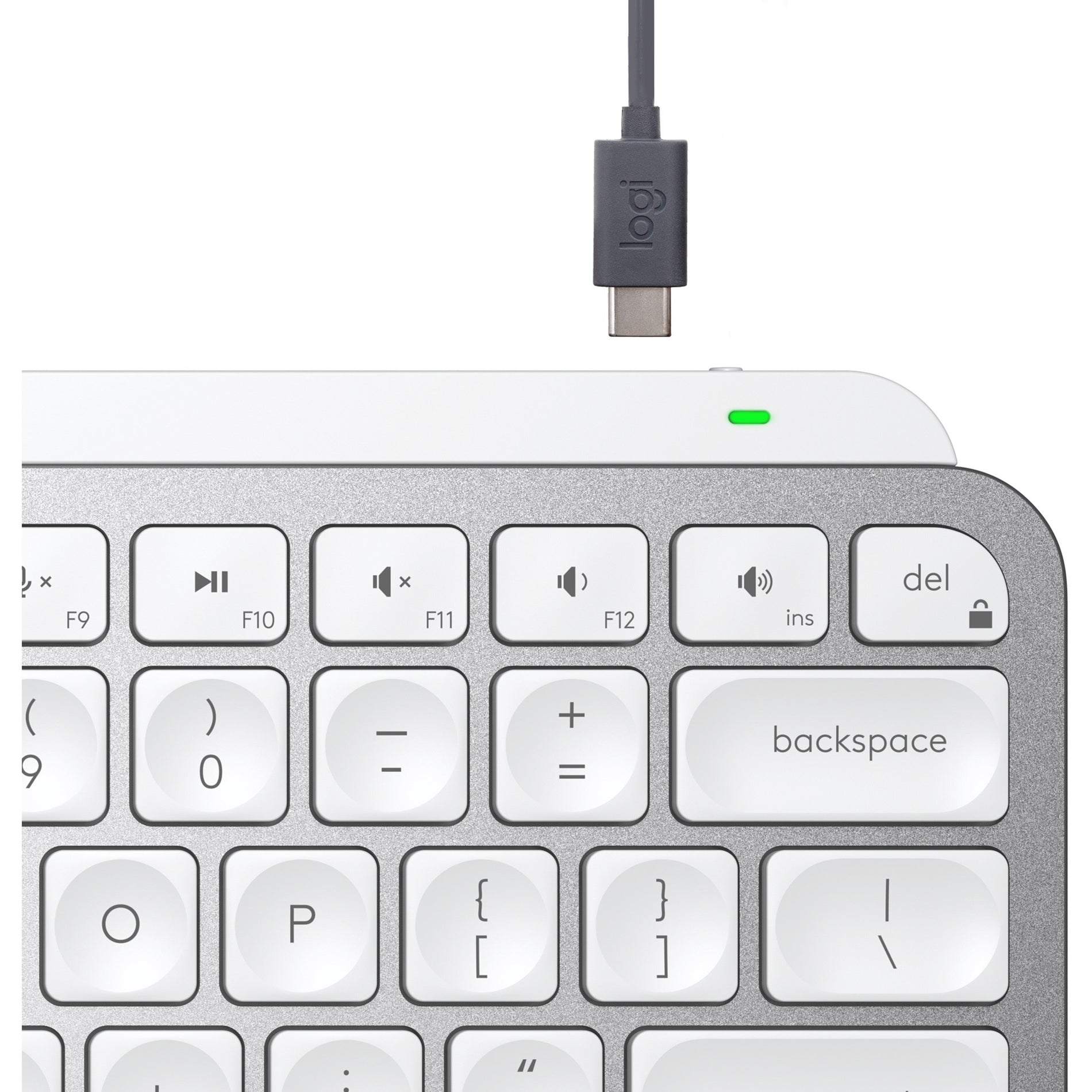 Logitech 920-010473 MX Keys Mini Pale Grey, Minimalist Wireless Illuminated Keyboard