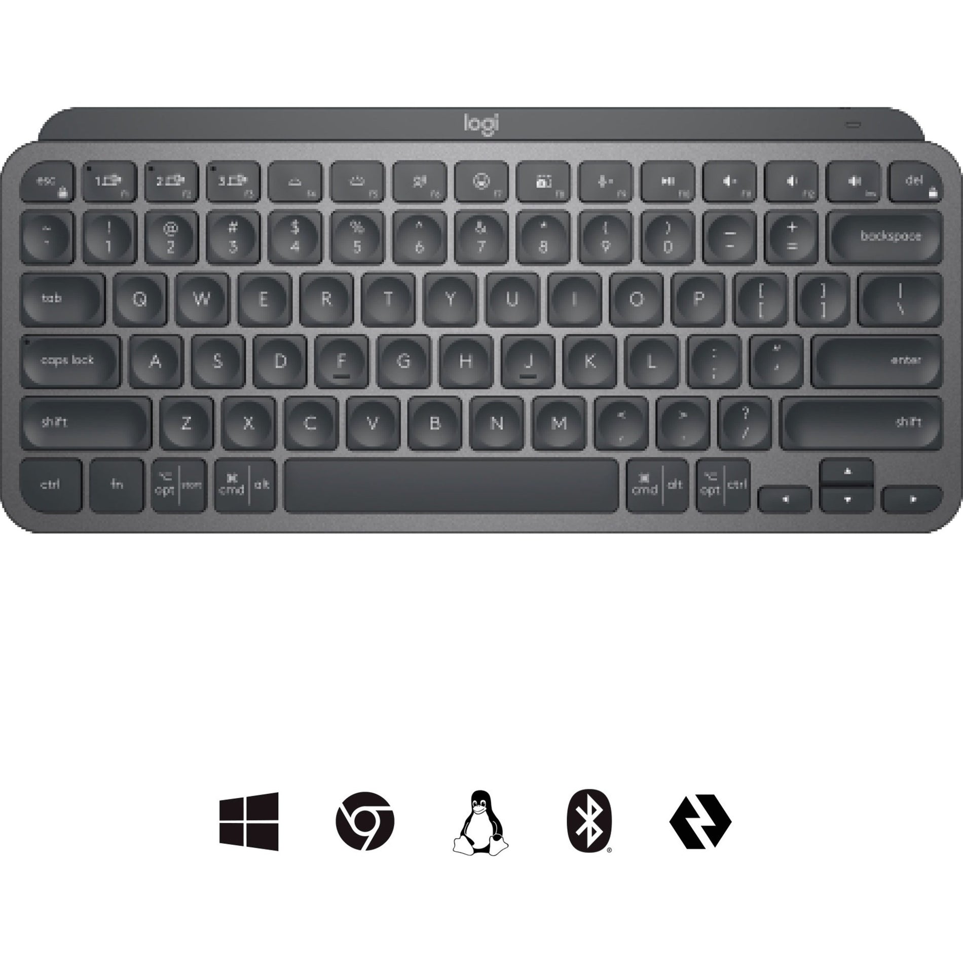Logitech MX Mechanical Mini Wireless Illuminated Keyboard, Clicky Switches,  Backlit, Bluetooth, USB-C, macOS, Windows, Linux, iOS, Android, Metal 