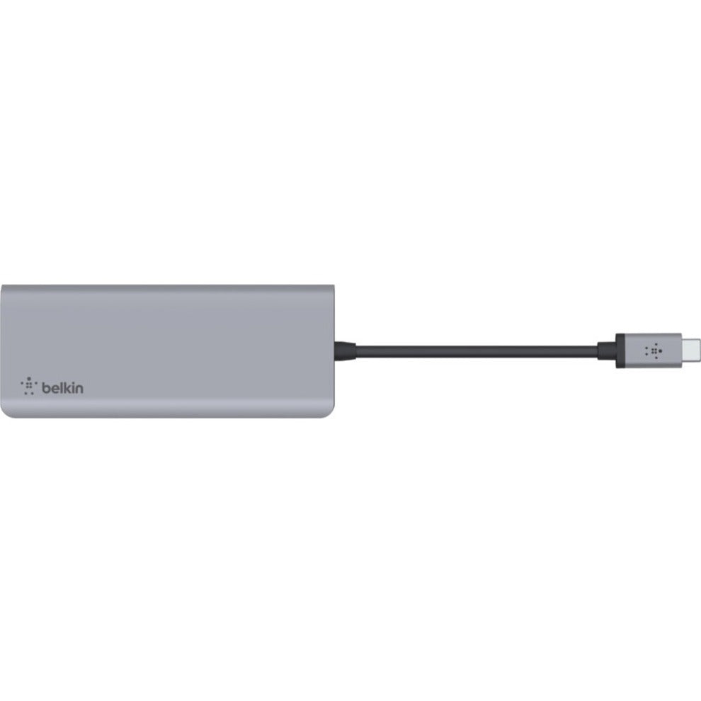 Belkin PVC003BTSGY CONNECT USB-C 7-in-1 Multiport Hub Adapter, Portable Docking Station with 100W Pass-Through Charging