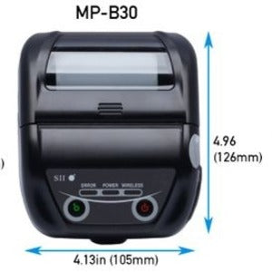 Seiko MP-B30L-B46JK1-E9 Mobile Thermal Printer, Rugged, Compact, Lightweight, Monochrome, 2.83" Print Width, 5 in/s Print Speed