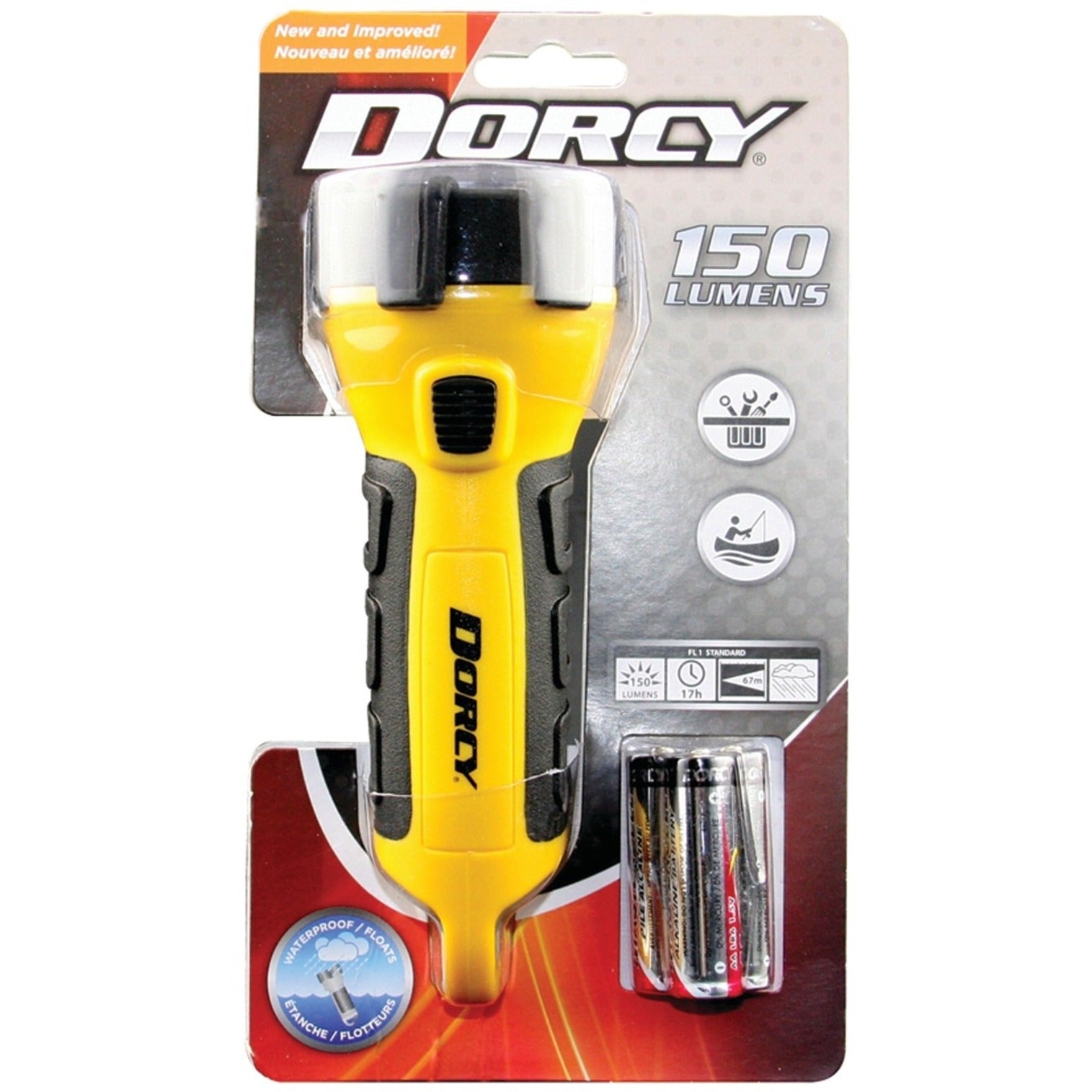 Dorcy 41-2521 Pro Series 200-lumen LED Waterproof Floating Flashlight, Slip Resistant, Impact Resistant, Shock Absorbing, Water Resistant