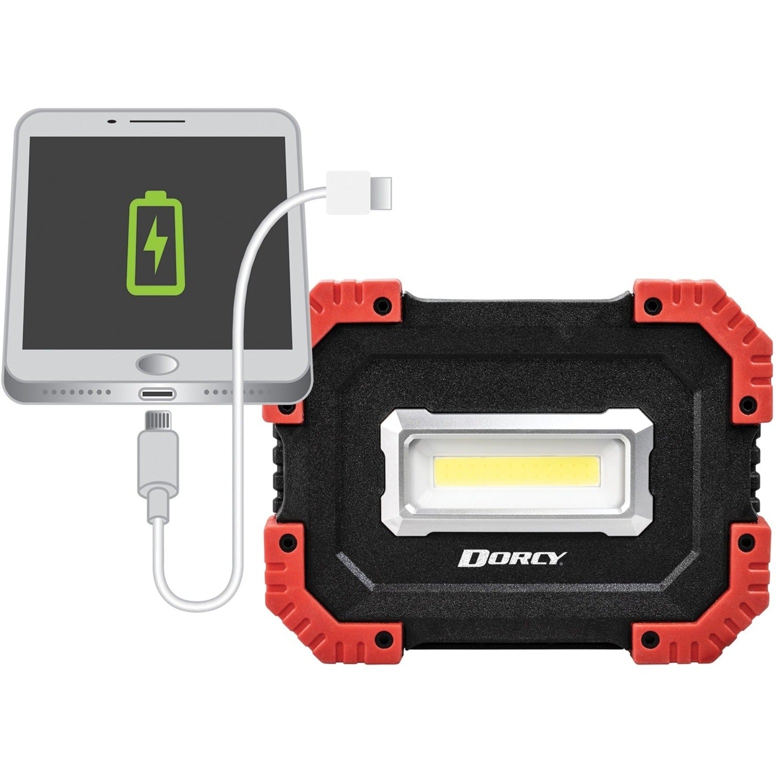 Dorcy 41-4336 Ultra HD Rechargeable Utility Light + Power Bank, 1500 Lumen, USB Charging Port, Drop Resistant, Weather Resistant, Water Resistant, Impact Resistant
