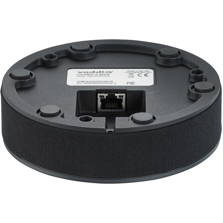 Vaddio 999-85300-000 EasyIP TableMIC D Microphone, USB Camera Input Port, Black
